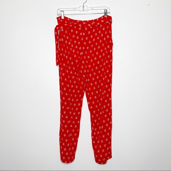 SEZANE Red Floral Eddy Trouser Pants sz 38 (US 6) - Picture 6 of 12